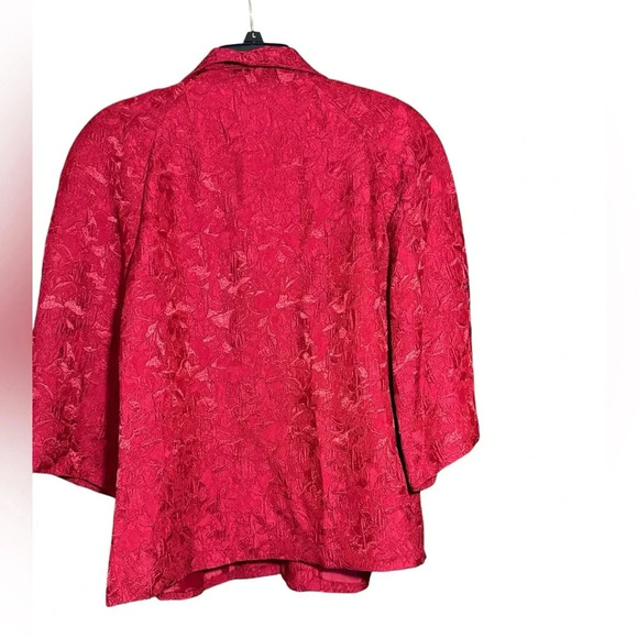 JM collection red 1 button blazer jacket red size 16 W - Picture 2 of 5